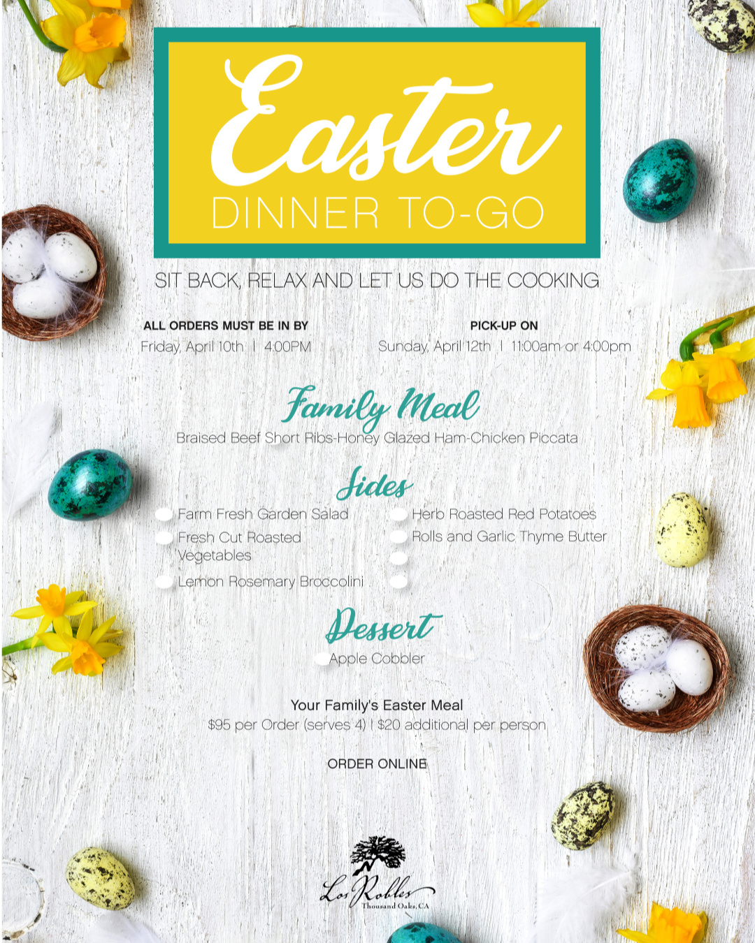 Easter Dinner To-Go Menu